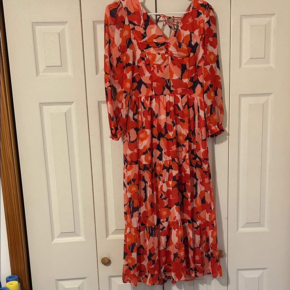 Sincerely Jules Vibrant Floral Long Sleeve Dress